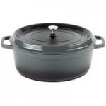 GET Heiss 2.5 Qt. Gray Enamel Coated Cast Aluminum Round Dutch Oven with Lid CA-011-GR/BK/CC GET Heiss 2.5 Qt. Gray Enamel Coated Cast Aluminum Round Dutch Oven with Lid CA-011-GR/BK/CC
