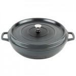 GET Heiss 2.5 Qt. Gray Enamel Coated Cast Aluminum Round Dutch Oven with Lid CA-011-GR/BK/CC GET Heiss 2.5 Qt. Gray Enamel Coated Cast Aluminum Round Dutch Oven with Lid CA-011-GR/BK/CC