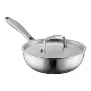 Vigor SS3 Series 3 Qt. Tri-Ply Stainless Steel Saucier Pan with Cover Vigor SS3 Series 3 Qt. Tri-Ply Stainless Steel Saucier Pan with Cover