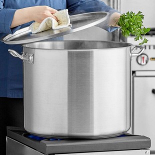 Vigor SS1 Series 60 Qt. Heavy-Duty Stainless Steel Aluminum-Clad Stock Pot with Cover Vigor SS1 Series 60 Qt. Heavy-Duty Stainless Steel Aluminum-Clad Stock Pot with Cover
