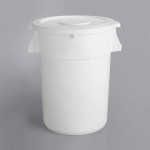 Baker's Lane 44 Gallon / 700 Cup White Round Ingredient Storage Bin with White Snap-On Lid