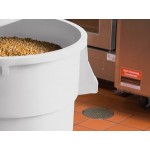 Baker's Lane 44 Gallon / 700 Cup White Round Ingredient Storage Bin with White Snap-On Lid