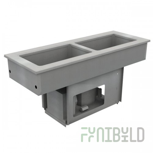 Delfield 8148-EFNP Narrow Two Pan Drop In LiquiTec Refrigerated Cold Food Well