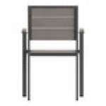 Flash Furniture Finch Gray Faux Teak Slat Stackable Arm Chair