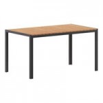 Flash Furniture Finch Gray Faux Teak Slat Stackable Arm Chair