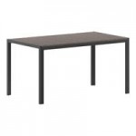 Flash Furniture Finch Gray Faux Teak Slat Stackable Arm Chair