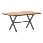 Flash Furniture Finch Gray Faux Teak Slat Stackable Arm Chair