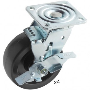 Beverage-Air 61C01-017D-01 OEM 6'' Plate Casters - 4/Set Beverage-Air 61C01-017D-01 OEM 6'' Plate Casters - 4/Set