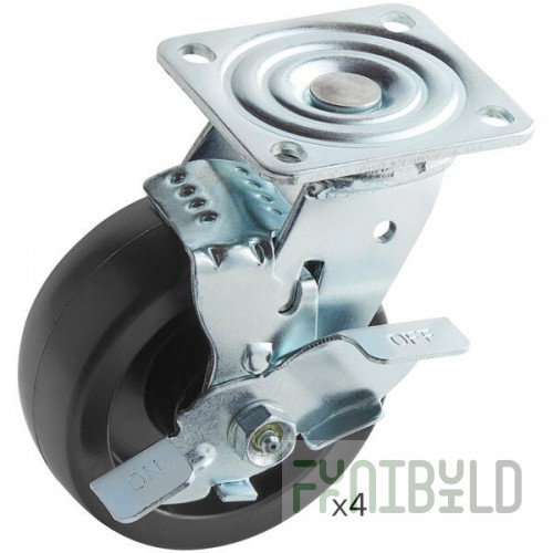Beverage-Air 61C01-017D-01 OEM 6'' Plate Casters - 4/Set