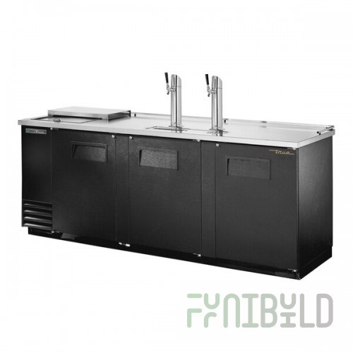 True TDD-4CT-HC 2 Single Tap Club Top Kegerator Beer Dispenser - Black, (4) 1/2 Keg Capacity