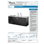 True TDD-4CT-HC 2 Single Tap Club Top Kegerator Beer Dispenser - Black, (4) 1/2 Keg Capacity