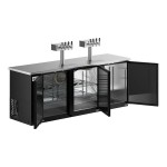 Avantco UDD-4-HC (2) Four Tap Kegerator Beer Dispenser - Black, (3) 1/2 Keg Capacity
