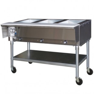 Eagle Group SPDHT3 Portable Hot Food Table Three Pan - All Stainless Steel - Open Well, 240V Eagle Group SPDHT3 Portable Hot Food Table Three Pan - All Stainless Steel - Open Well, 240V