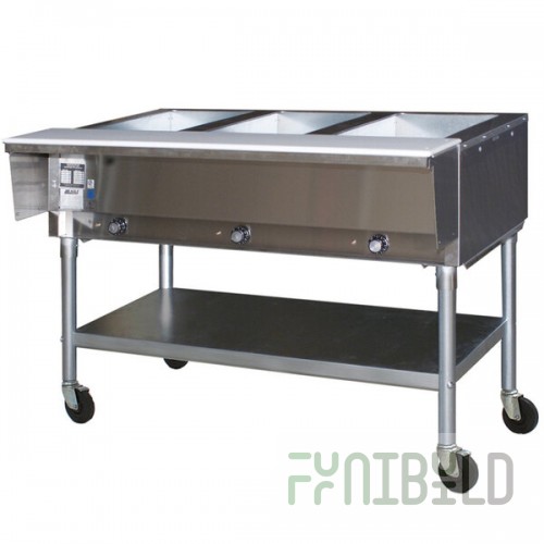 Eagle Group SPDHT3 Portable Hot Food Table Three Pan - All Stainless Steel - Open Well, 240V