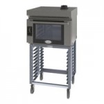 Cadco Bakerlux Station BLS-4HLD-2H Double Stacked 4-Shelf Half Size Heavy-Duty Digital Countertop Convection Ovens with LED Control Panels, Ventless Hood, and Stand - 208-240V Cadco Bakerlux Station BLS-4HLD-2H Double Stacked 4-Shelf Half Size Heavy-Duty Digital Countertop Convection Ovens with LED Control Panels, Ventless Hood, and Stand - 208-240V