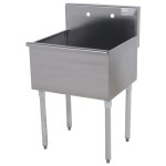 Advance Tabco 4-1-24 One Compartment Stainless Steel Commercial Sink - 24 Advance Tabco 4-1-24 One Compartment Stainless Steel Commercial Sink - 24