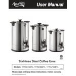 Avantco CU100ETL 100 Cup (500 oz.) Double Wall Stainless Steel Coffee Urn / Coffee Percolator - 1500W, ETL Avantco CU100ETL 100 Cup (500 oz.) Double Wall Stainless Steel Coffee Urn / Coffee Percolator - 1500W, ETL