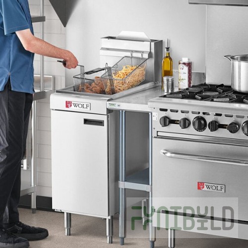 Wolf by Vulcan WF300-2 35-40 lb. Liquid Propane Floor Fryer - 90,000 BTU