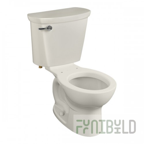 American Standard Cadet PRO 215DA004.222 Linen Vitreous China Floor-Mount Standard Height Toilet with Round High-Efficiency Bowl - 1.6 GPF