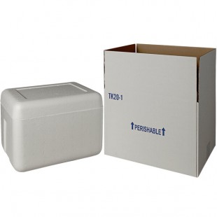 Insulated Shipping Box with Foam Cooler 13 1/4