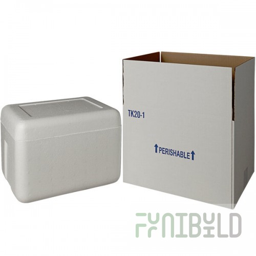 Insulated Shipping Box with Foam Cooler 13 1/4