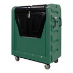 Royal Basket Trucks 48 Cu. Ft. Black Security Poly Truck with Steel Base and 2 Rigid / 2 Swivel Casters R48-BKX-BSC-6UNN