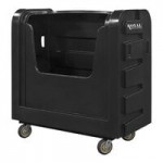 Royal Basket Trucks 48 Cu. Ft. Black Security Poly Truck with Steel Base and 2 Rigid / 2 Swivel Casters R48-BKX-BSC-6UNN