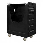 Royal Basket Trucks 48 Cu. Ft. Black Security Poly Truck with Steel Base and 2 Rigid / 2 Swivel Casters R48-BKX-BSC-6UNN