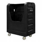 Royal Basket Trucks 48 Cu. Ft. Black Security Poly Truck with Steel Base and 2 Rigid / 2 Swivel Casters R48-BKX-BSC-6UNN