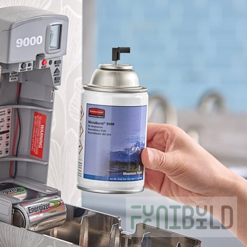 Rubbermaid® FG4012461 Microburst 9000 Mountain Peaks Metered Aerosol Air Freshener System Refill