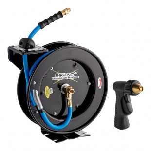 Regency Open Powder-Coated Steel Hose Reel with 15' x 3/8 Regency Open Powder-Coated Steel Hose Reel with 15' x 3/8