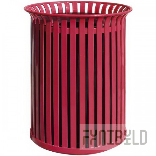 Wausau Tile MF3200 30 Gallon Flat Steel Round Trash Can with Aluminum Funnel Lid
