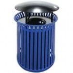 Wausau Tile MF3200 30 Gallon Flat Steel Round Trash Can with Aluminum Funnel Lid Wausau Tile MF3200 30 Gallon Flat Steel Round Trash Can with Aluminum Funnel Lid