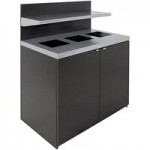 Busch Systems Sessanta 208425 69 Gallon Three Stream Decorative Recyclables / Organics / Waste Receptacle
