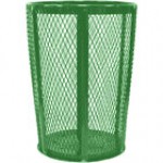 Witt Industries EXP-52NPBL-FTR 48 Gallon Blue Steel Mesh Round Outdoor Recycling Bin with Two Hole Flat Top Lid Witt Industries EXP-52NPBL-FTR 48 Gallon Blue Steel Mesh Round Outdoor Recycling Bin with Two Hole Flat Top Lid