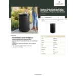 Lancaster Table & Seating 36 Gallon Heavy-Duty Round Black Expanded Steel Outdoor Trash Can with Flat Lid