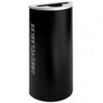 Ex-Cell Kaiser RC-KDHR-R BT-HMG Black Tie Kaleidoscope Hammered Gray Half Round 8 Gallon Recyclables Receptacle