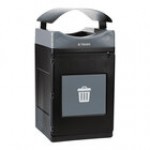 Commercial Zone Avante 55 Gallon Blue Polyethylene Square Indoor / Outdoor Modular Single-Stream Recycling Bin with Canopy Top Commercial Zone Avante 55 Gallon Blue Polyethylene Square Indoor / Outdoor Modular Single-Stream Recycling Bin with Canopy Top
