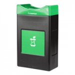 Commercial Zone Avante 55 Gallon Blue Polyethylene Square Indoor / Outdoor Modular Single-Stream Recycling Bin with Canopy Top Commercial Zone Avante 55 Gallon Blue Polyethylene Square Indoor / Outdoor Modular Single-Stream Recycling Bin with Canopy Top