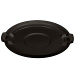 Carlisle 84104503 Bronco 44 Gallon Black Flat Round Trash Can Lid