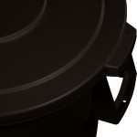 Carlisle 84104503 Bronco 44 Gallon Black Flat Round Trash Can Lid