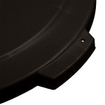 Carlisle 84104503 Bronco 44 Gallon Black Flat Round Trash Can Lid