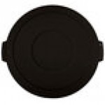 Carlisle 84104503 Bronco 44 Gallon Black Flat Round Trash Can Lid