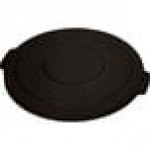 Carlisle 84104503 Bronco 44 Gallon Black Flat Round Trash Can Lid