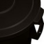 Carlisle 84104503 Bronco 44 Gallon Black Flat Round Trash Can Lid