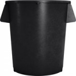 Carlisle 84104503 Bronco 44 Gallon Black Flat Round Trash Can Lid