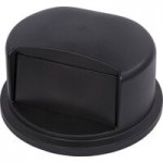 Carlisle 84104503 Bronco 44 Gallon Black Flat Round Trash Can Lid