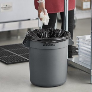 Advantage Supplies 10 Gallon Gray Round Commercial Trash Can