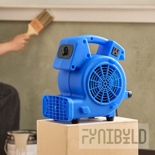 Lavex 3-Speed Mini Air Mover with GFCI Power Outlets - 1/8 hp, 500 CFM