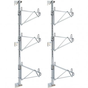 Metro SW25C Super Erecta Chrome Triple Level Post-Type Wall Mount End Unit for 14